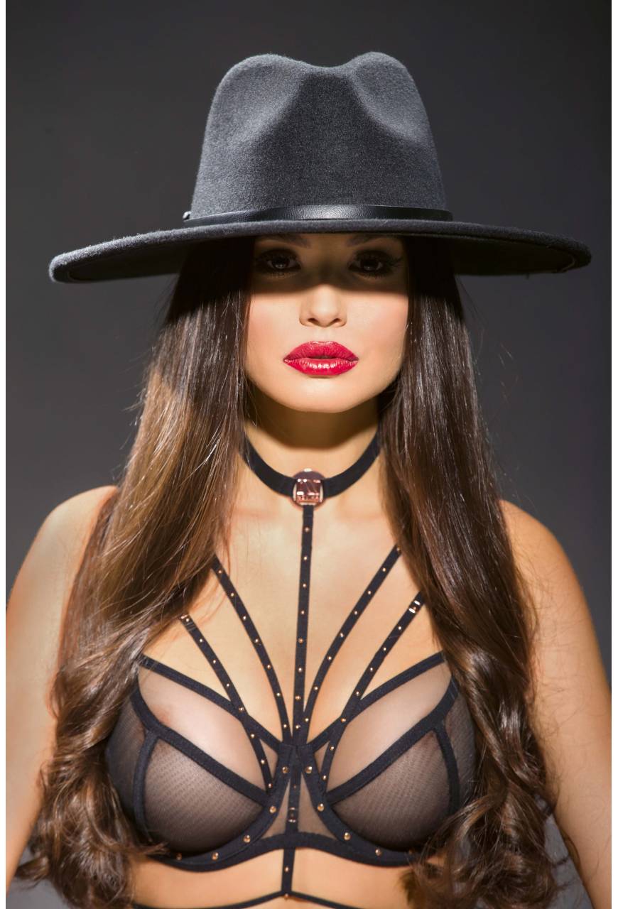 Biustonosz NOVIKA czarny z tiulem – POIS POIS N° 03 BLACK SOFT