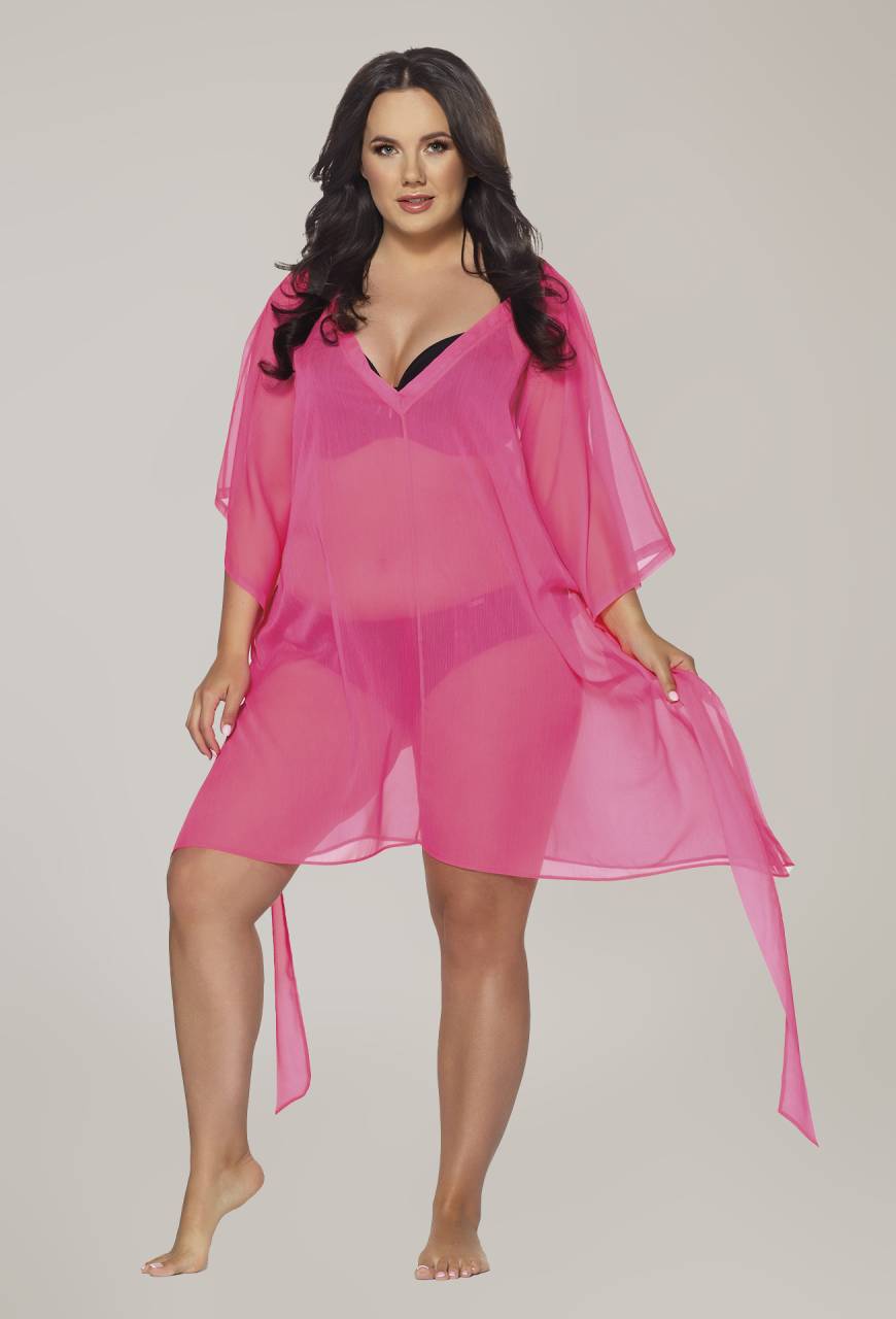 Pareo AVA szyfonowe, przewiewne, neonowe – 020 Neon Pink