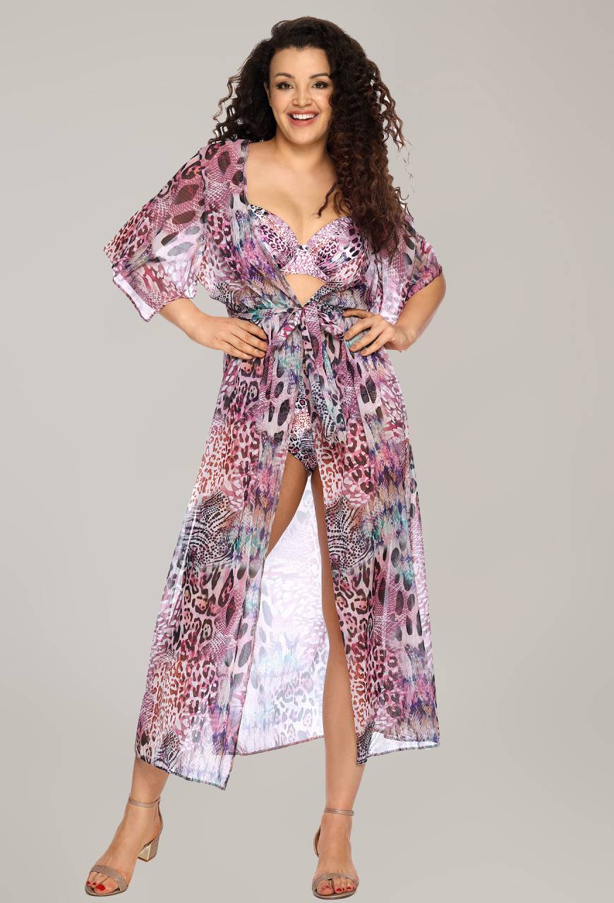 Rosa Pareo AVA mit Raubtier-Print – 010 PINK