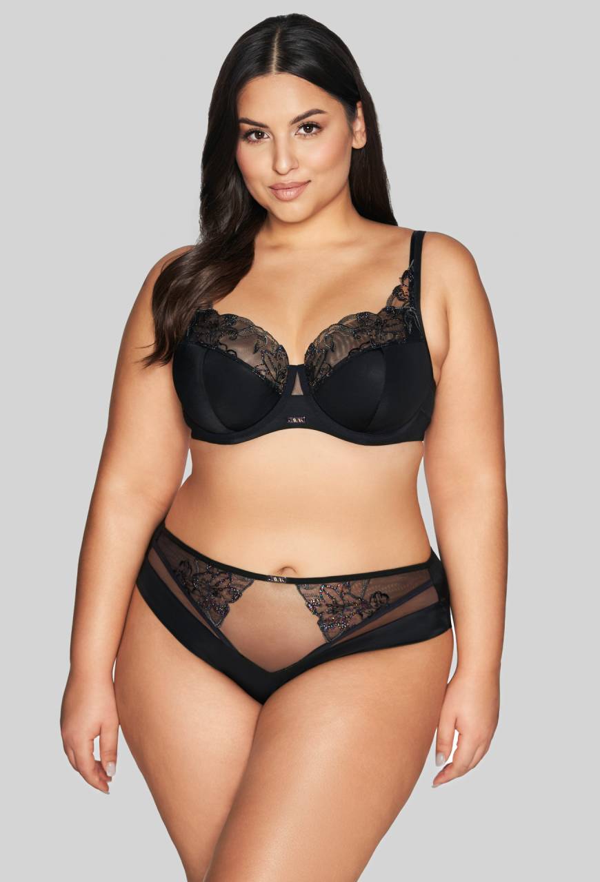 Biustonosz AVA czarny, półusztywniany - AV 2071 SEMI SOFT BLACK