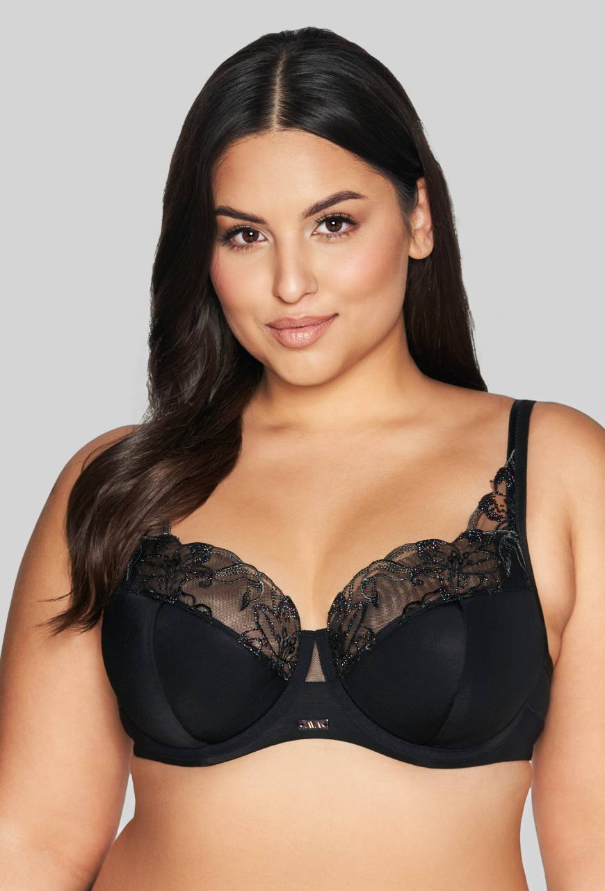 Biustonosz AVA czarny, półusztywniany - AV 2071 SEMI SOFT BLACK