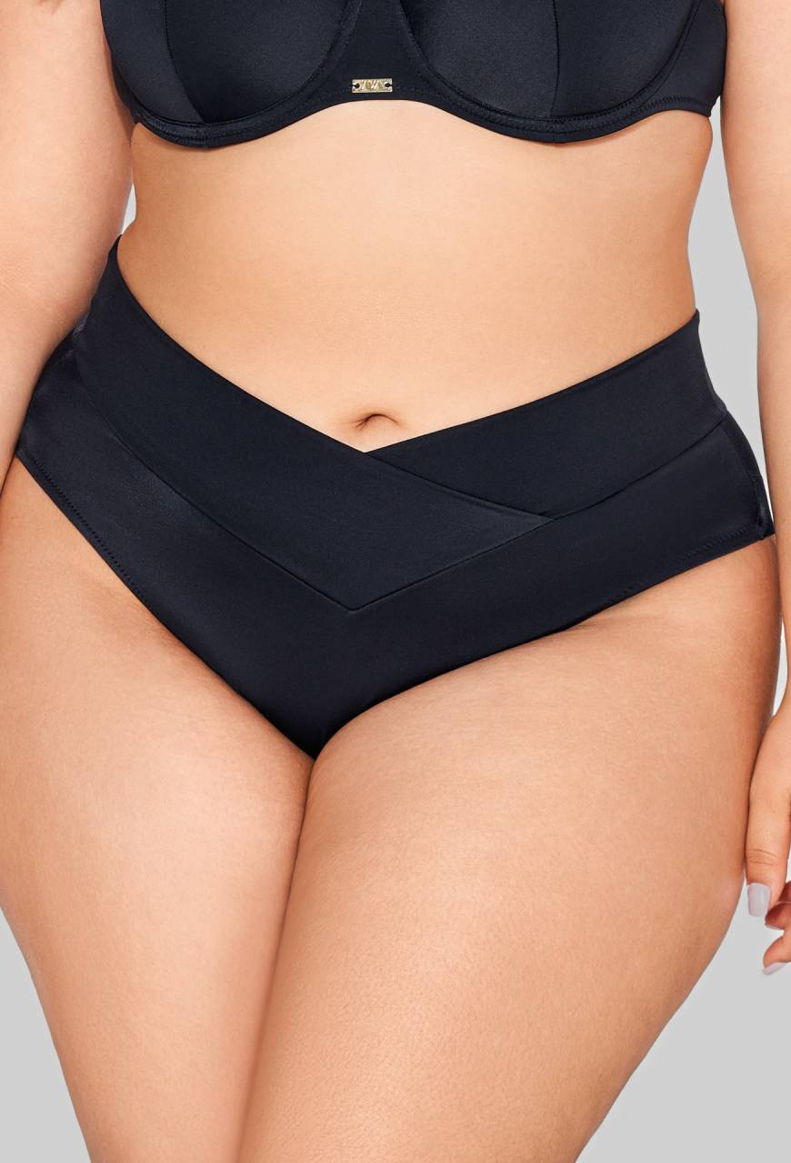 Brazyliany, majtki kąpielowe AVA czarne, eleganckie – SF 13/15/B Black