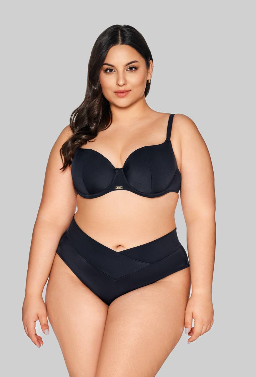 Brazyliany, majtki kąpielowe AVA czarne, eleganckie – SF 13/15/B Black