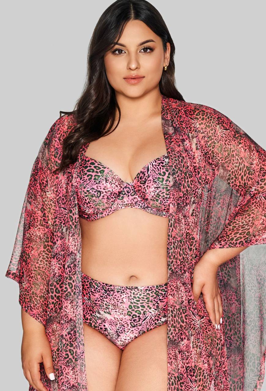 AVA Pareo-Umhang, lang, luftig – 027 Pink