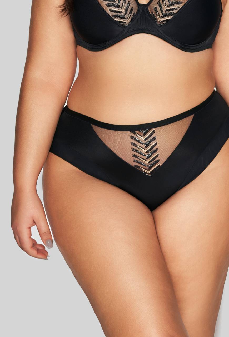 Brazyliany AVA czarne, eleganckie, haftowane – AV 2118/B Black