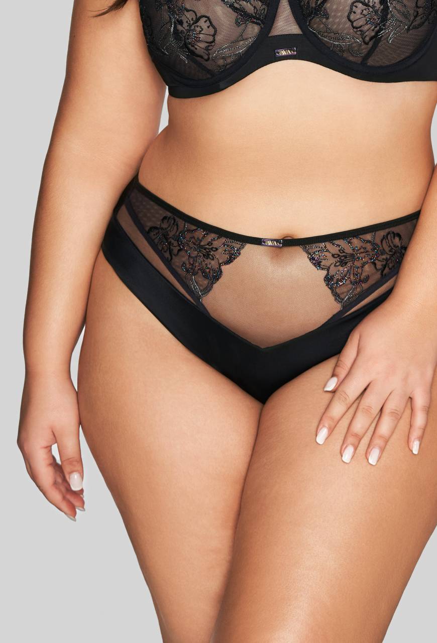 AVA Brasilianische Slips, schwarz, hoher Bund – AV 2072/B BLACK