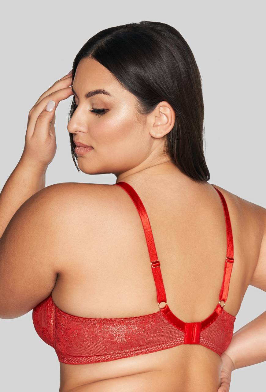 Biustonosz AVA czerwona zmysłowa, miękkie miseczki - AV 2128 Soft Red