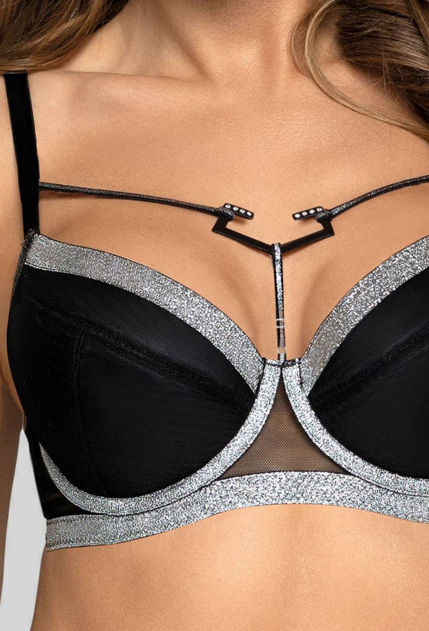 Czarny biustonosz NOVIKA  – HALLEY N° 01 PUSH UP BLACK