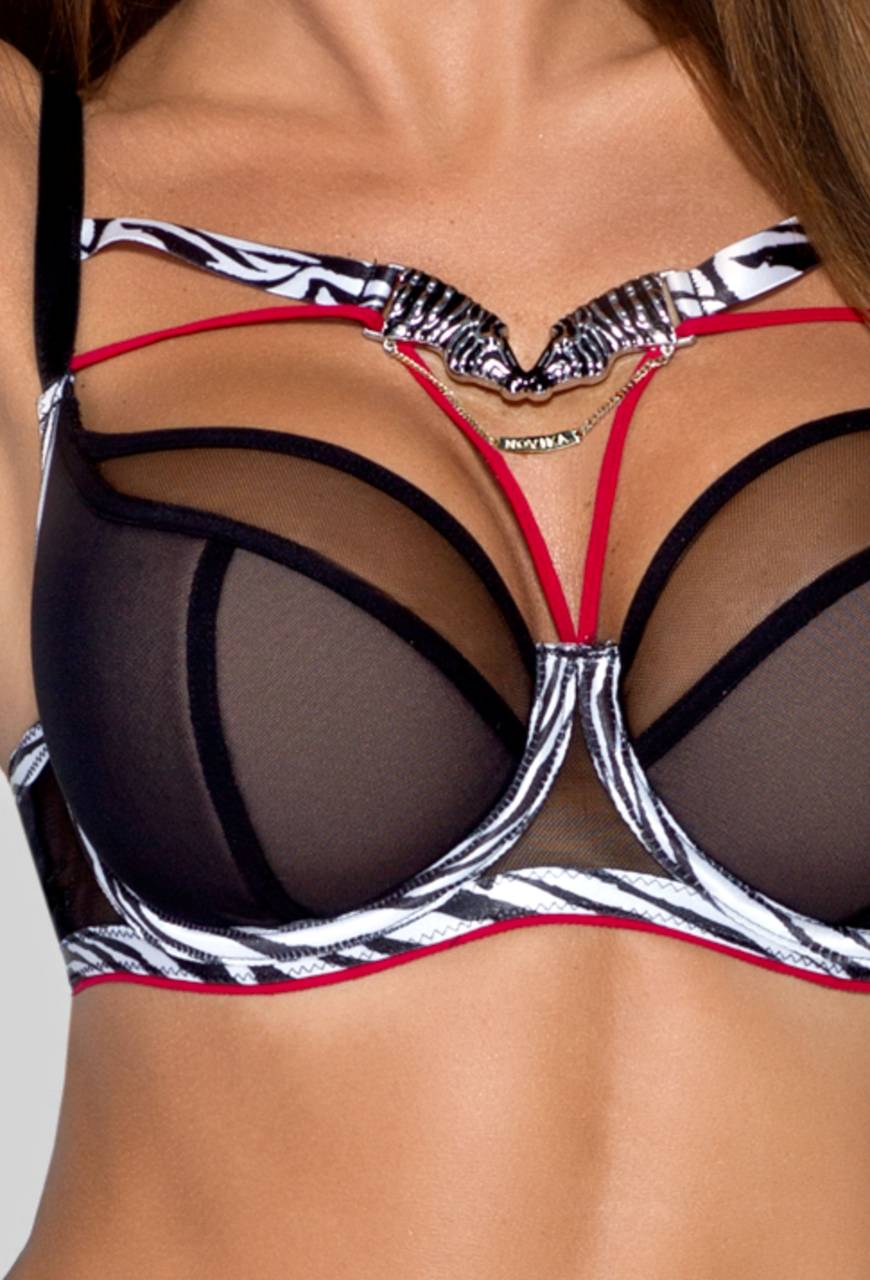 Schwarzer NOVIKA-BH mit Trägern – GISELLE N° 02 SEMI SOFT BLACK