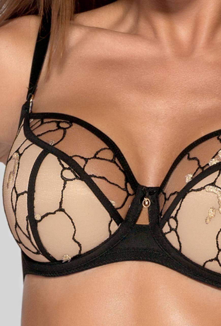 Marbre N° 02 semi soft bra, black