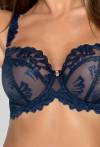 Biustonosz NOVIKA  tiulowy miękkie miseczki – SOPHIE N° 03 SOFT MARINE