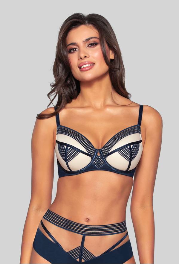 BH NOVIKA mit beigen Cups – LOUNA N° 01 PUSH UP MARINE