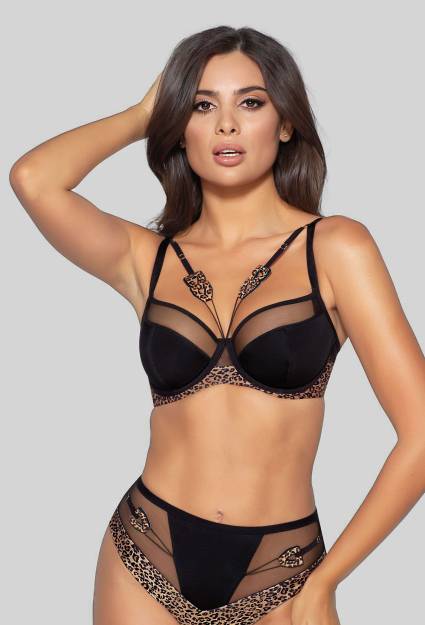 Biustonosz NOVIKA czarny, półusztywniany – ZOELLE N° 02 SEMI SOFT BLACK