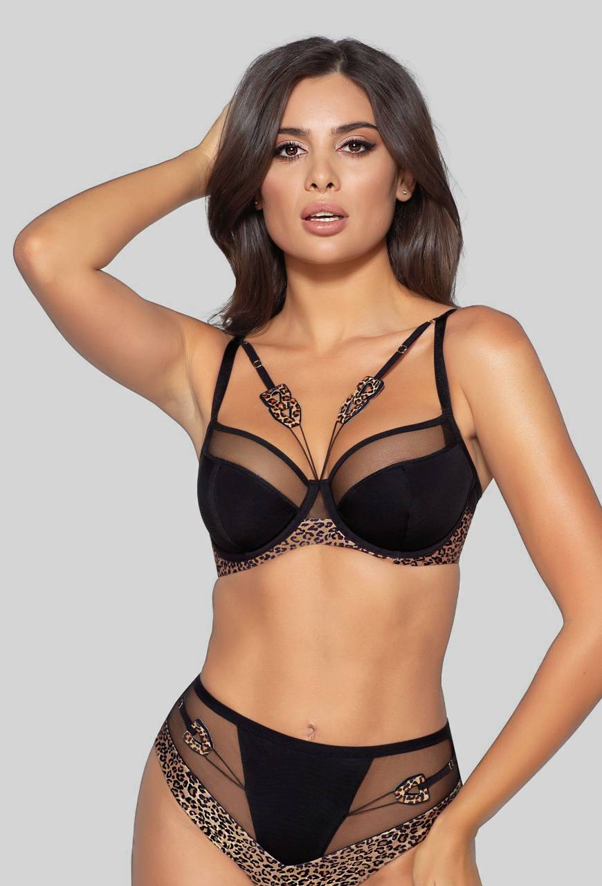 Biustonosz NOVIKA czarny, półusztywniany – ZOELLE N° 02 SEMI SOFT BLACK