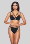 Biustonosz AVA zmysłowy, czarny - LEAH N° 01 PUSH UP BLACK