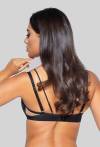 Biustonosz AVA zmysłowy, czarny - LEAH N° 01 PUSH UP BLACK
