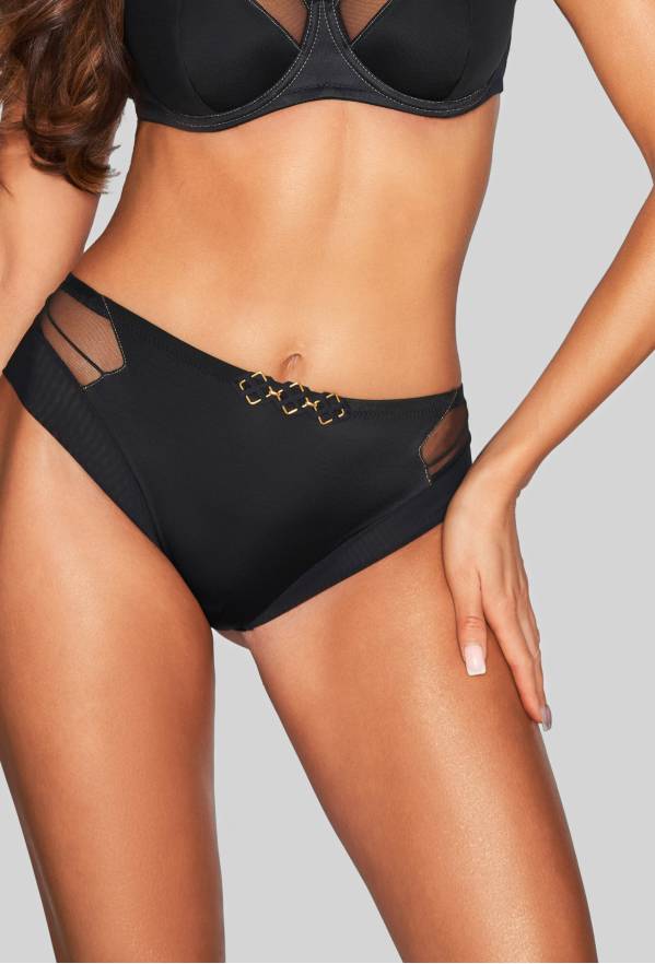 Brazyliany majtki NOVIKA czarne, zmysłowe - ADELLE N BRAZILIAN BLACK