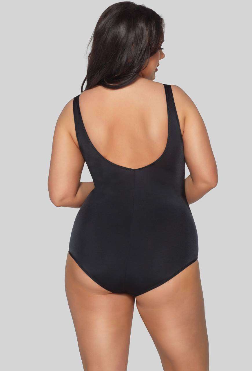 Jednodílné plavky – černé, elegantní – SKJ 48 BLACK