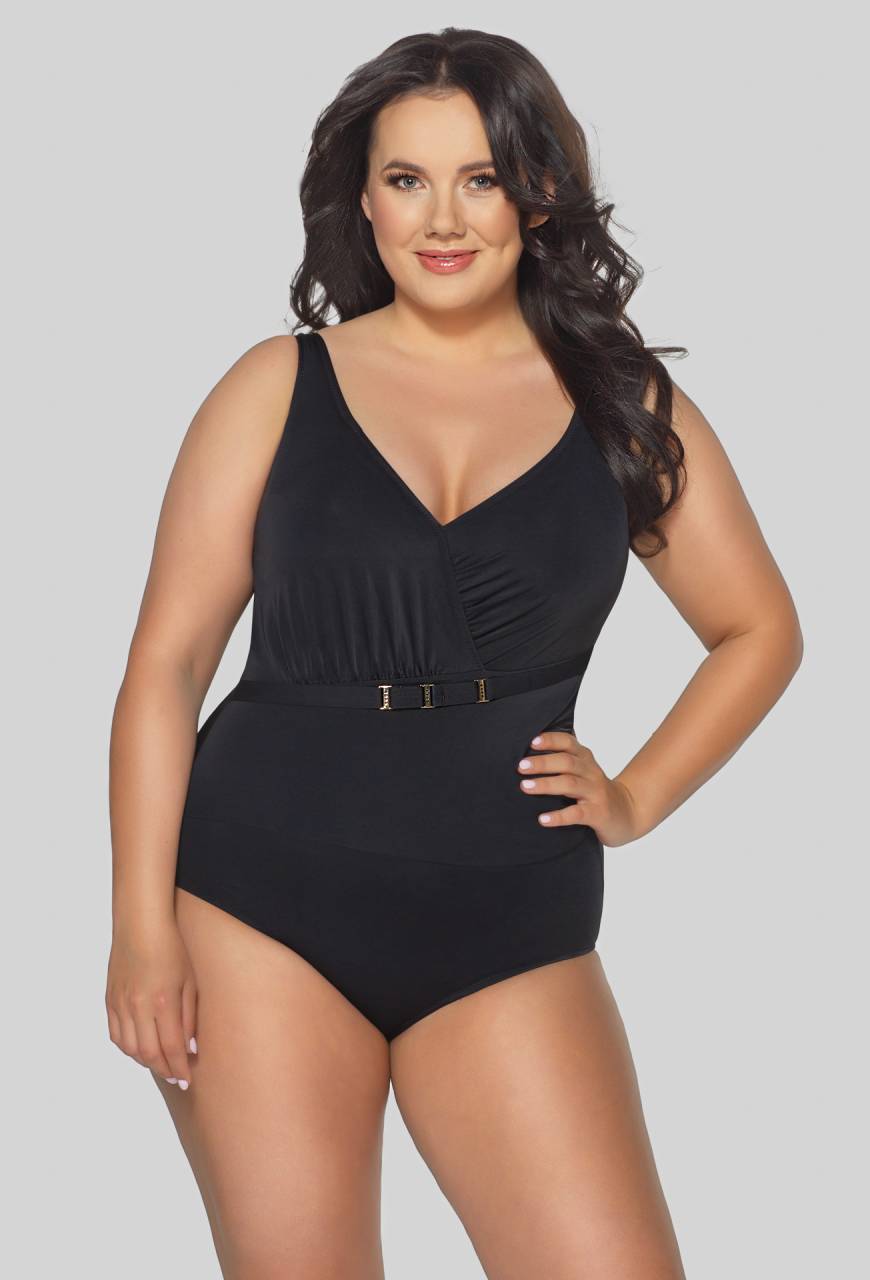 Einteiliger Badeanzug – schwarz, elegant – SKJ 48 BLACK