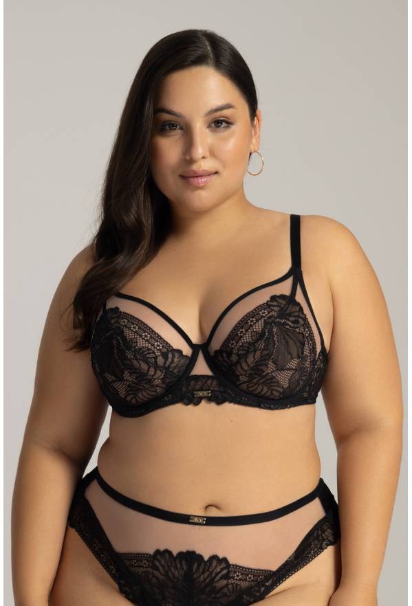Podprsenka AVA, krajková braletka, černá – AV 2146 Soft Bralette Black