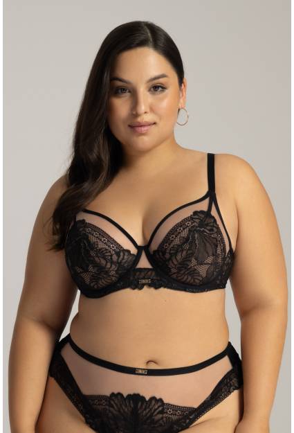 Biustonosz AVA, koronkowa braletka, czarny – AV 2146 Soft Bralette Black