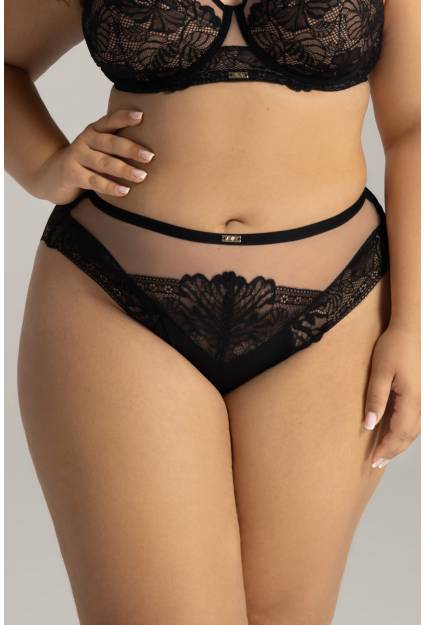 Figi AVA, majtki koronkowe, czarne – AV 2146 Black
