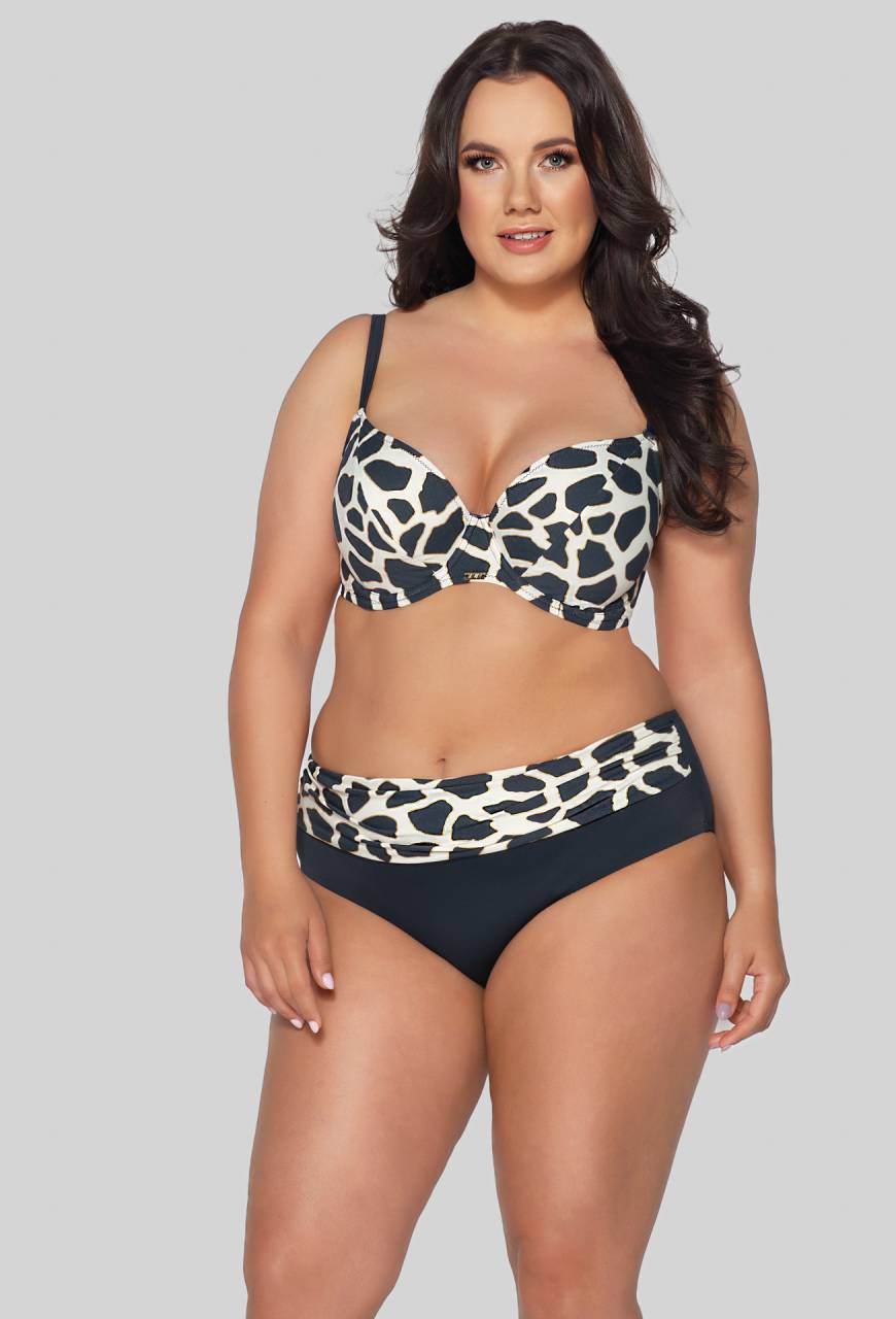 AVA-Bade-BH in Marineblau mit Print – SK 196 Soft Navy Blue