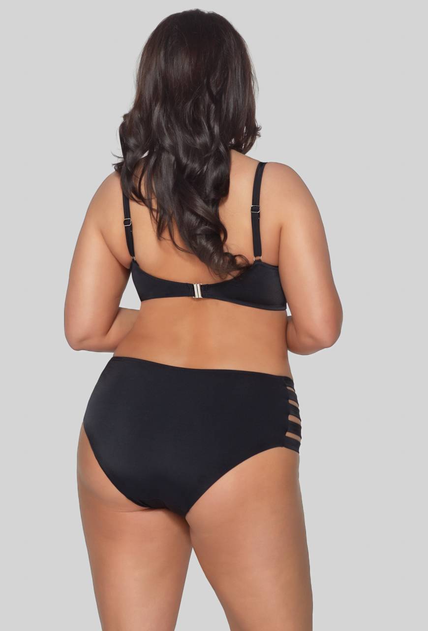 Figi czarne kąpielowe AVA z szerokimi paskami – SF 13/7 BLACK