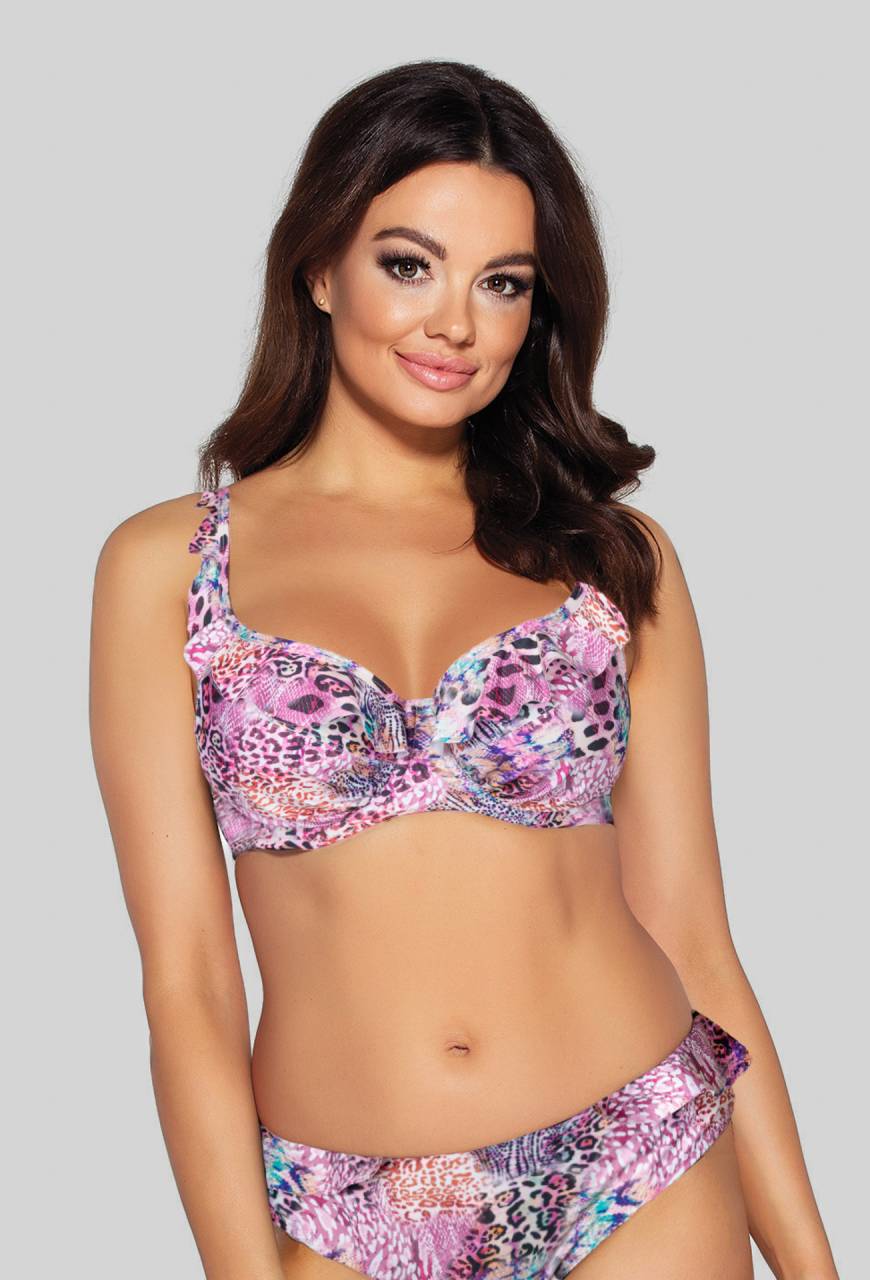 Biustonosz kąpielowy, miękki z falbanką - SK 177 Pink Soft