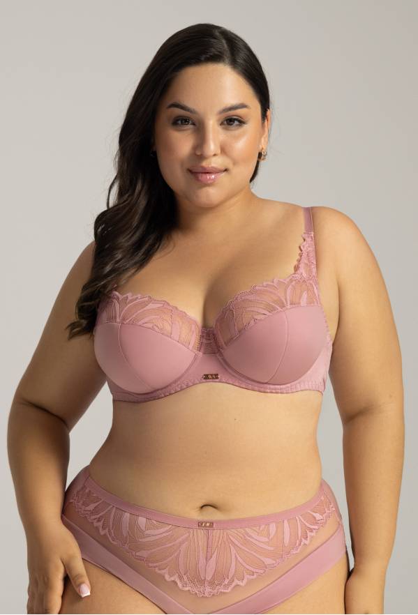 Růžová podprsenka Semi Soft s krajkou – AV 2105 PINK PEONY