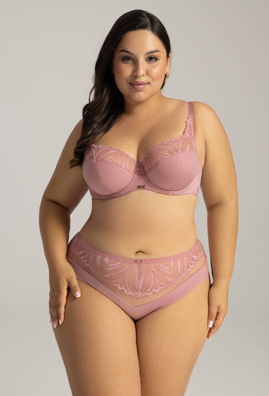 Różowy Biustonosz Semi Soft z Koronką - AV 2105 PINK PEONY
