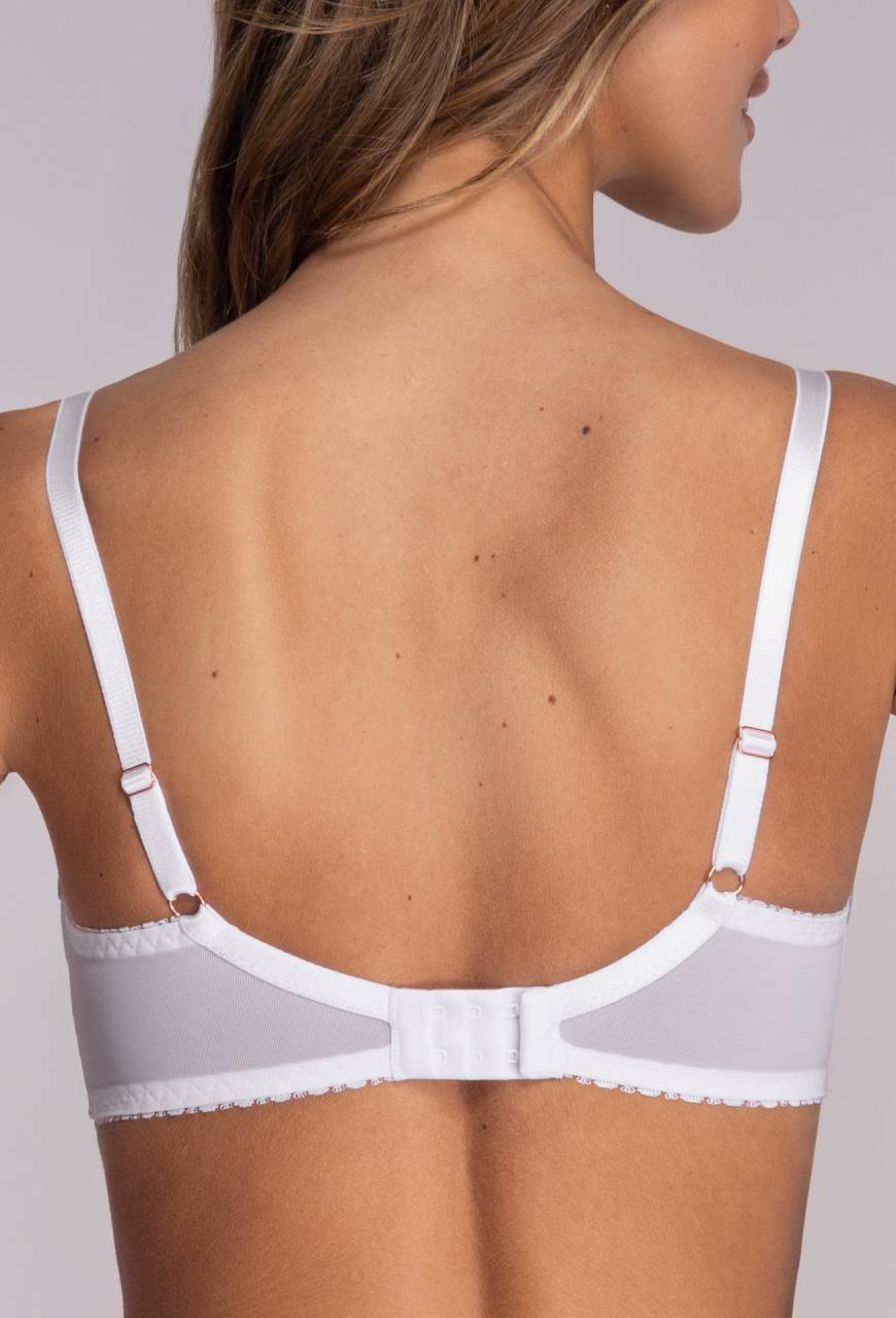 Biustonosz AVA Semi Soft Biały – półusztywniany, koronkowy AV 1030