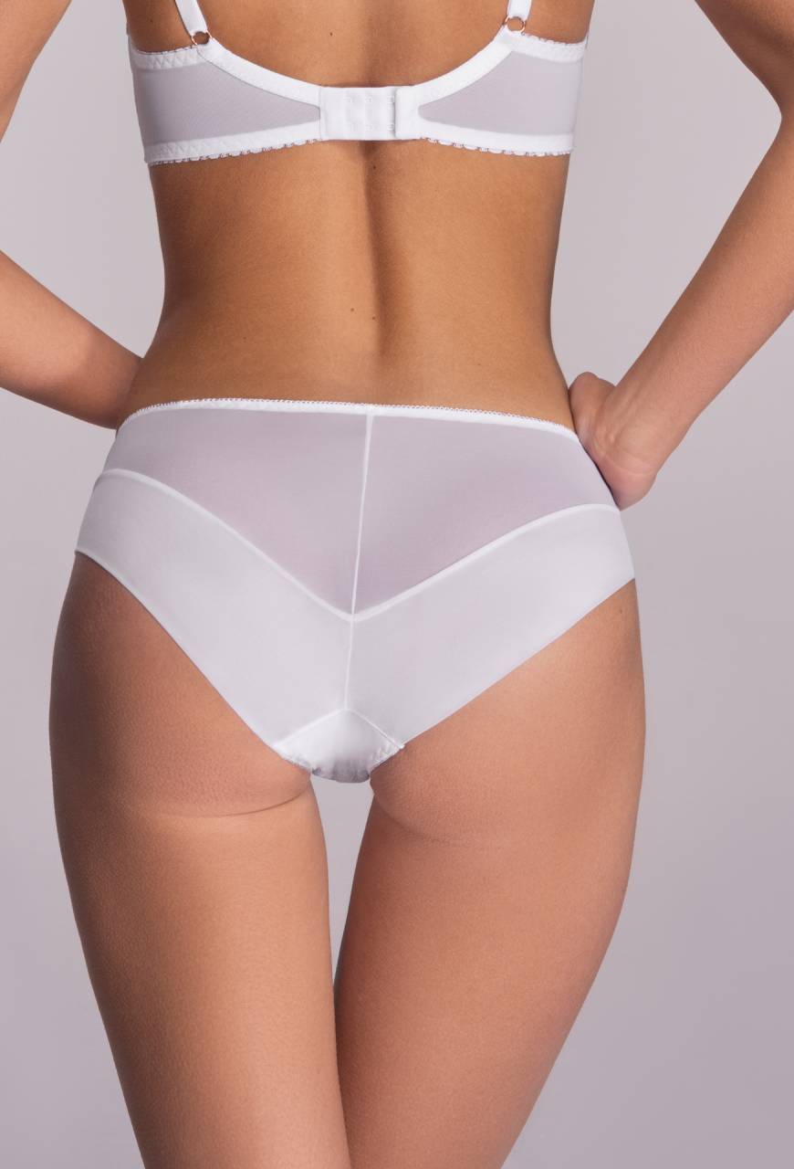 AVA-Slips, weiß – klassisch, bestickt AV 1030