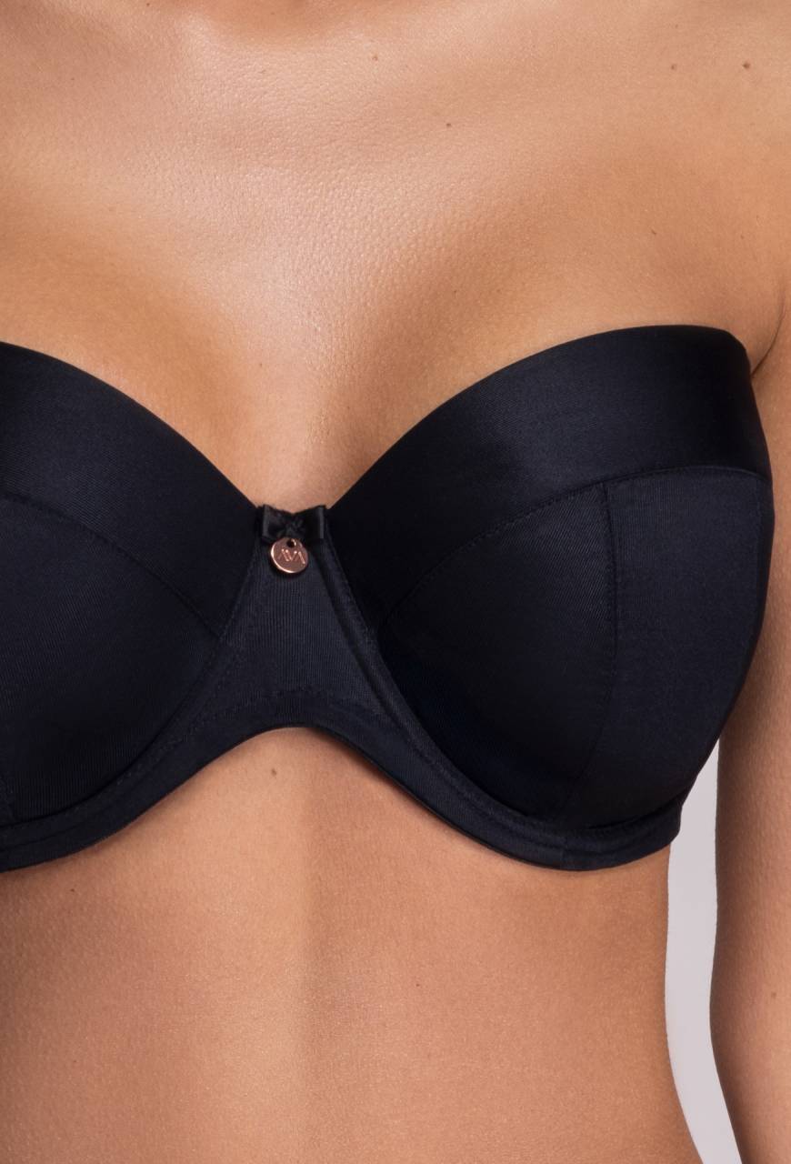 Biustonosz AVA bardotka czarna - AV 1787 STRAPLESS BLACK