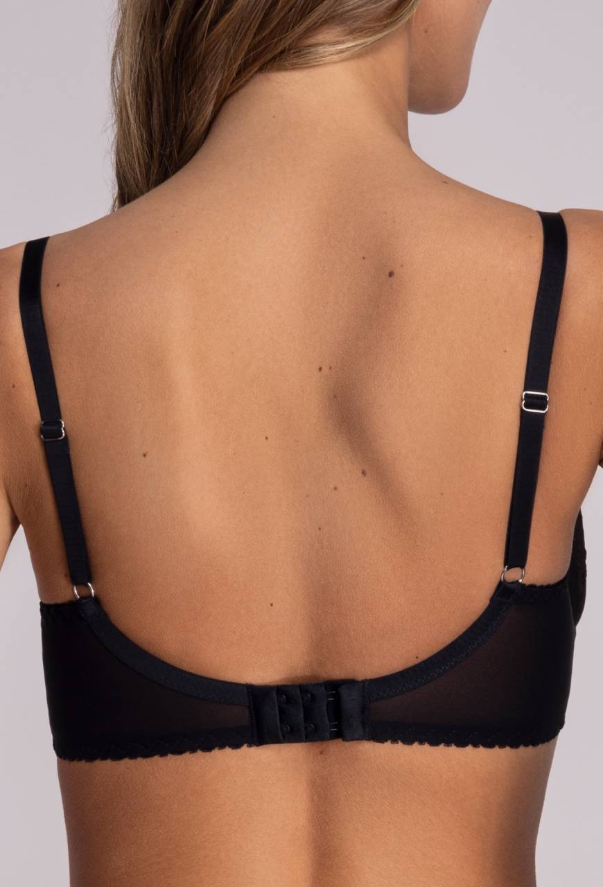 Biustonosz AVA Soft Black – koronkowy, czarny, z paseczkami AV 1824