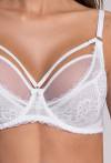 Biustonosz AVA Soft White – koronkowy, z paseczkami AV 1824