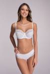 Bílé brazilské kalhotky AVA, s krajkou, pohodlné – AV 2111/B White