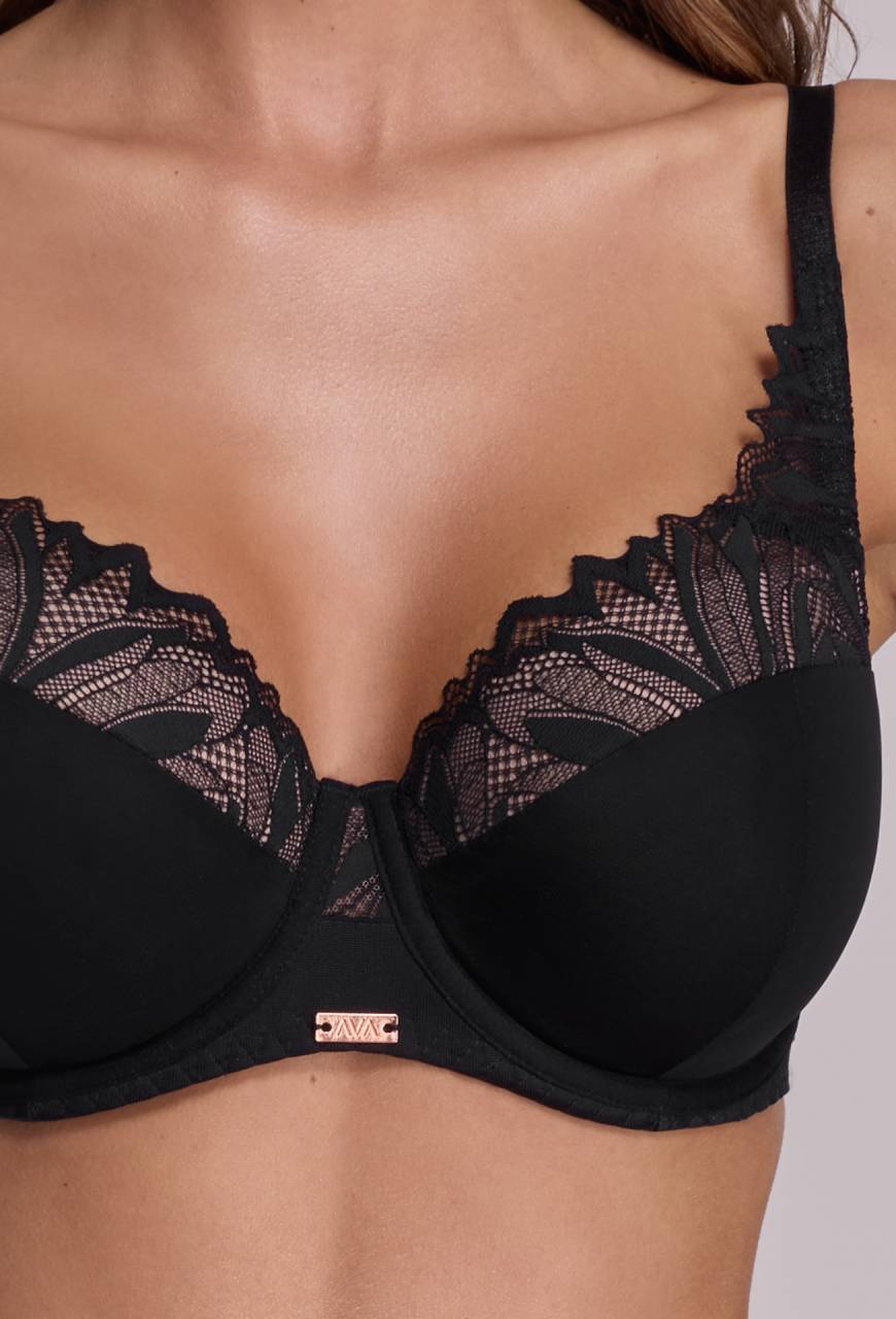 Biustonosz AVA czarny, pełny - AV 2107 Full Cup Black