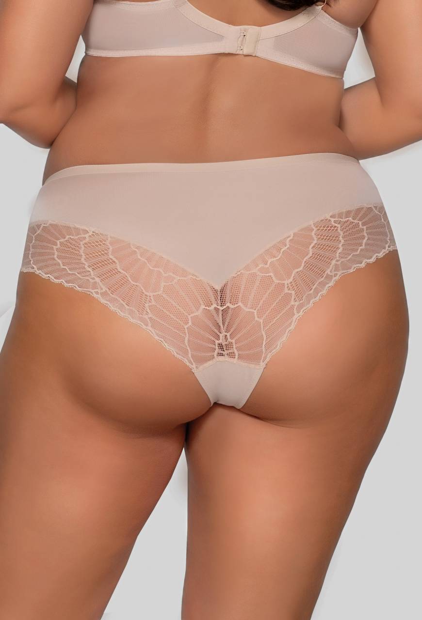Figi AVA beżowe, koronkowe, komfortowe – AV 2109 Beige