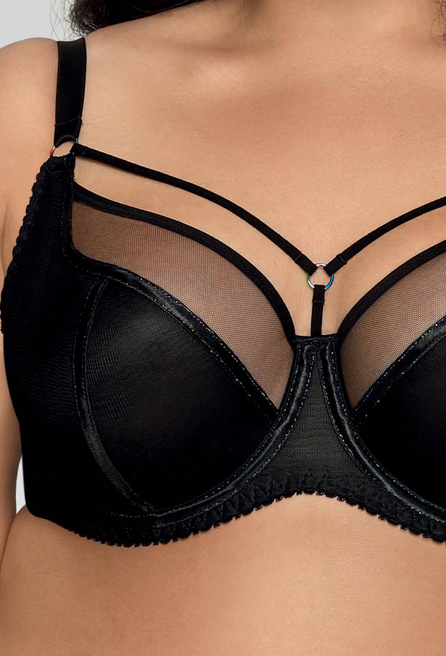 Biustonosz AVA Soft Czarny – elegancki, tiulowy AV 1923