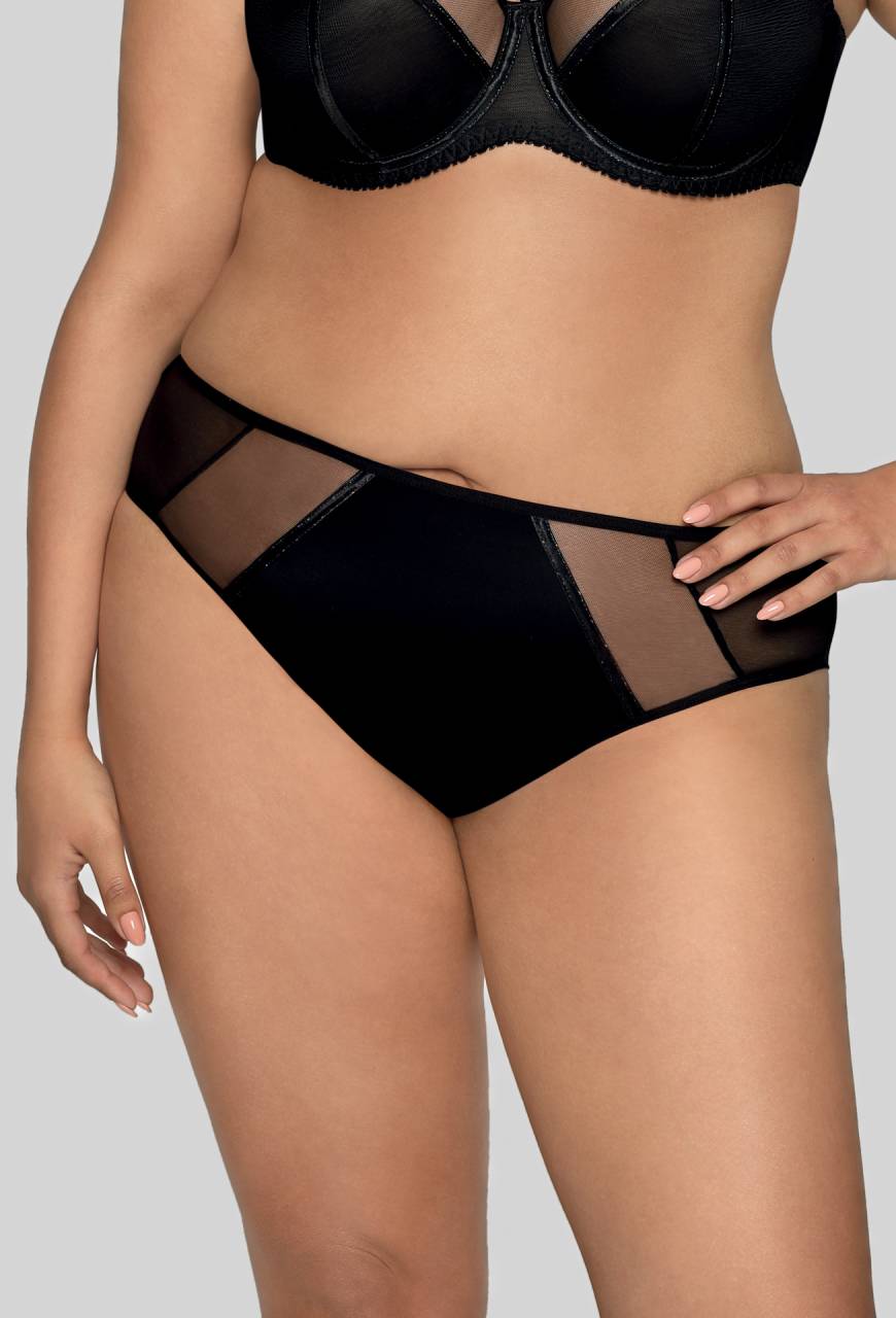 Figi AVA Czarny – satynowe, zmysłowe AV 1923
