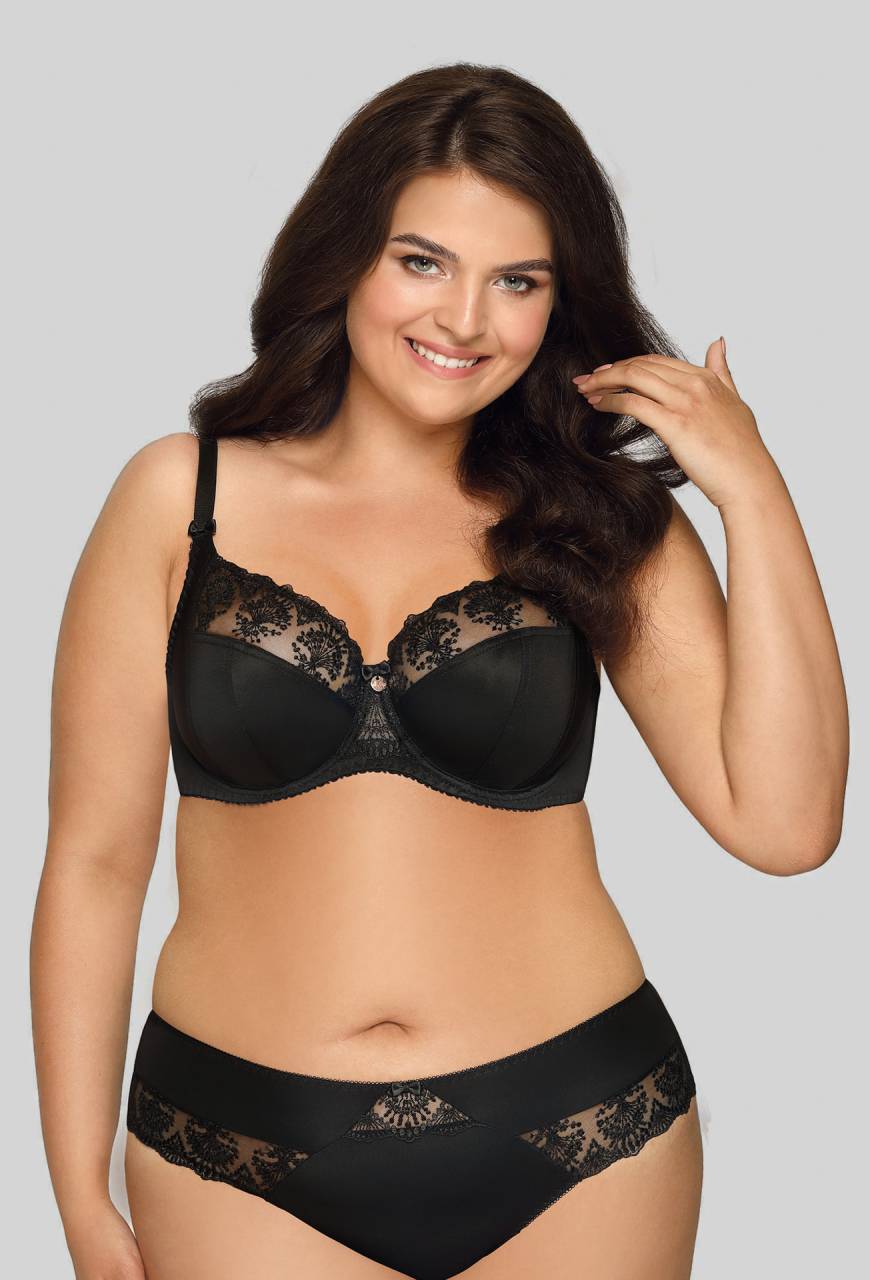 Biustonosz AVA Soft Black – czarny biustonosz z haftem AV 1922