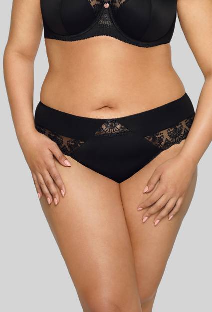 Brazyliany AVA Black – klasyczne czarne brazyliany z haftem AV 1921/B