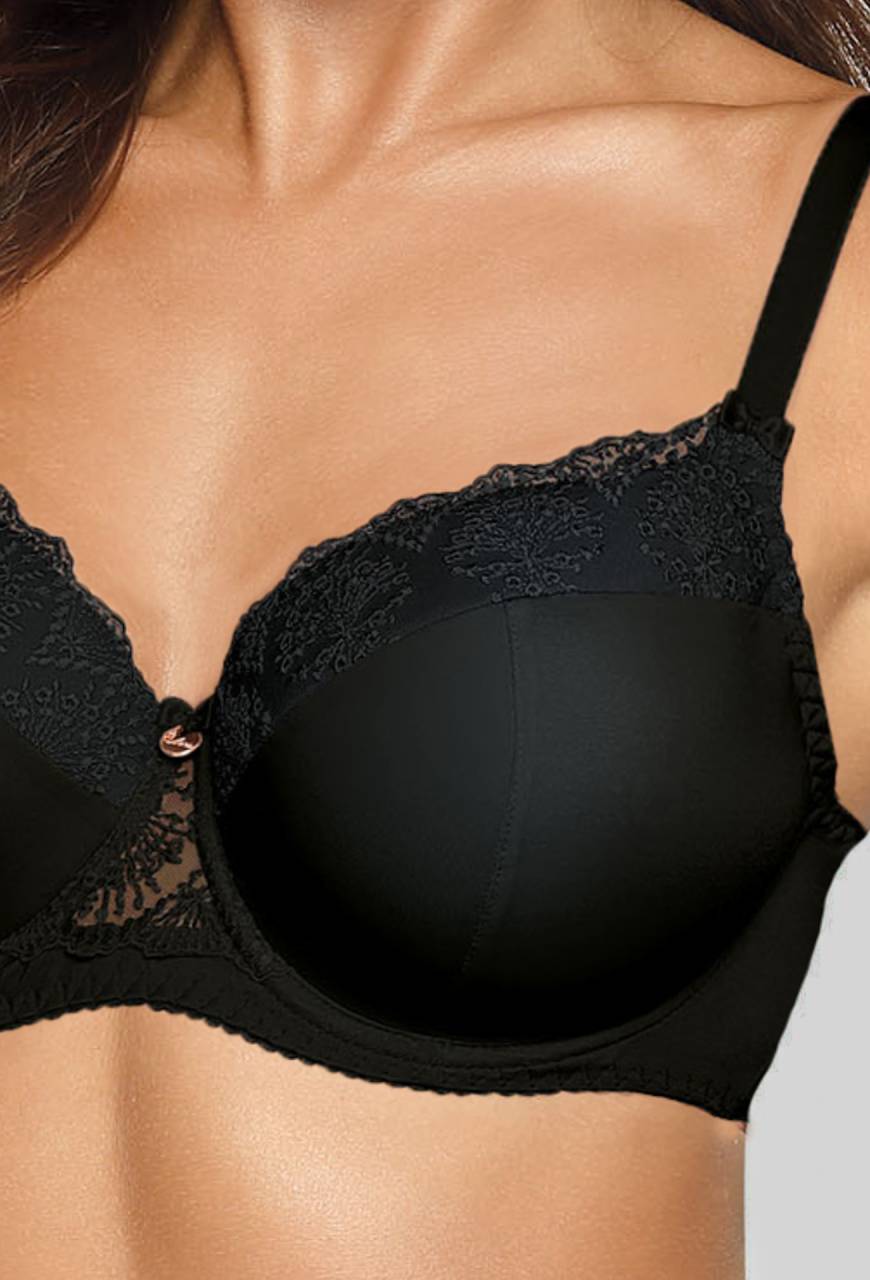 Biustonosz AVA Freesia Black – full cup z podtrzymaniem AV 1924