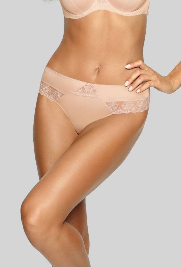 Klassische beige AVA-Slips – elegant mit Stickerei AV 1922 Beige