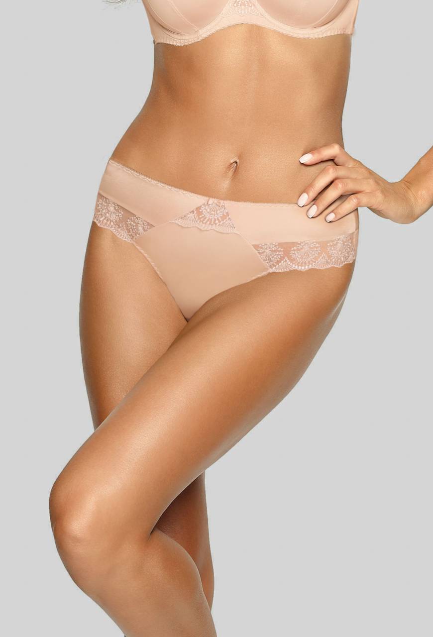 Klassische beige AVA-Slips – elegant mit Stickerei AV 1922 Beige