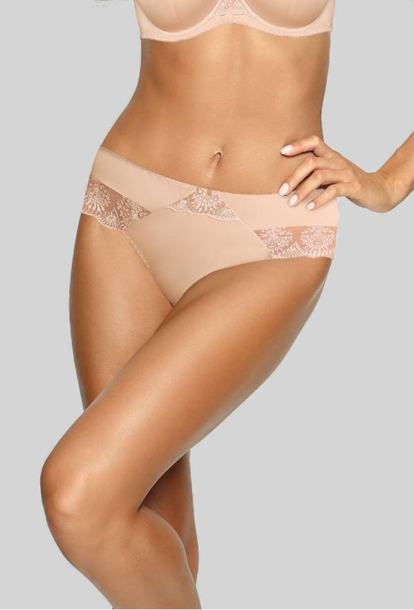 AVA-Slips in Beige – klassisch und bequem mit AV 1924-Stickerei in Beige