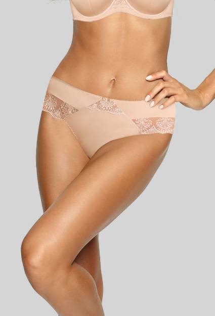 AVA-Slips in Beige – klassisch und bequem mit AV 1924-Stickerei in Beige