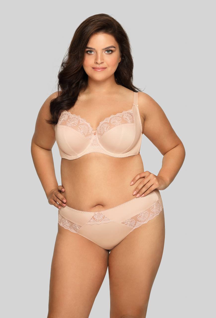 Biustonosz AVA soft beżowy – elegancki z haftem AV 1922 Soft Beige