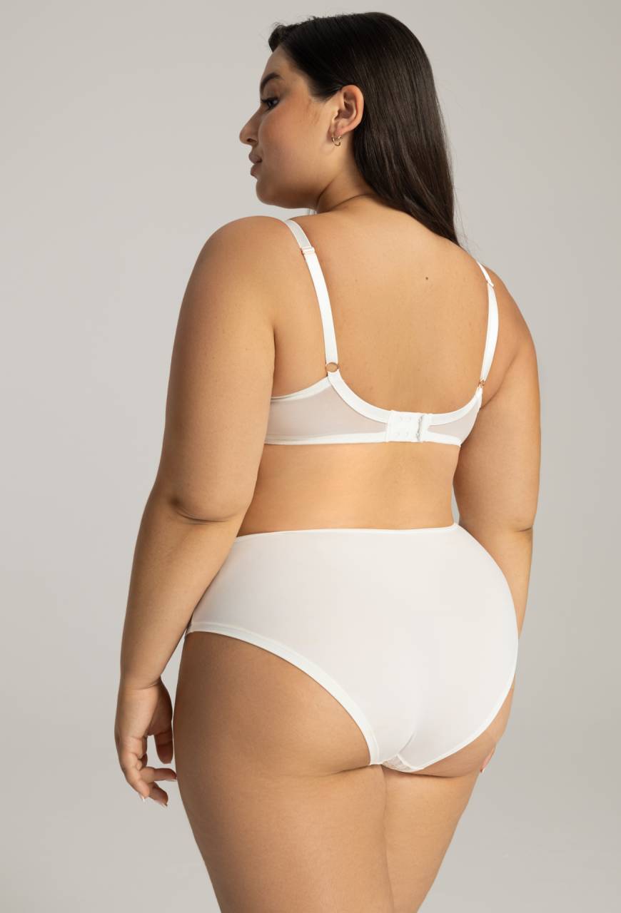 Kremowo-Złoty Biustonosz Soft z Tiulem - AV 1396 ECRU